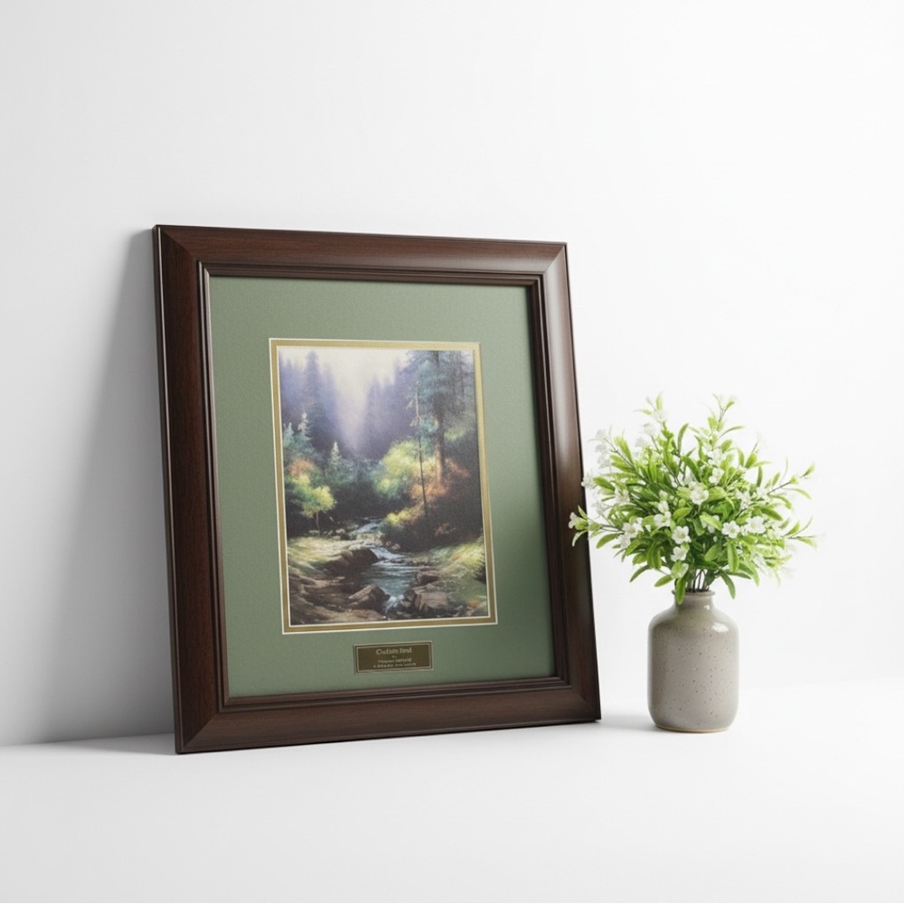 Thomas Kinkade Creekside Trail, Library Edition, Home Interior W/Certificate. ￼